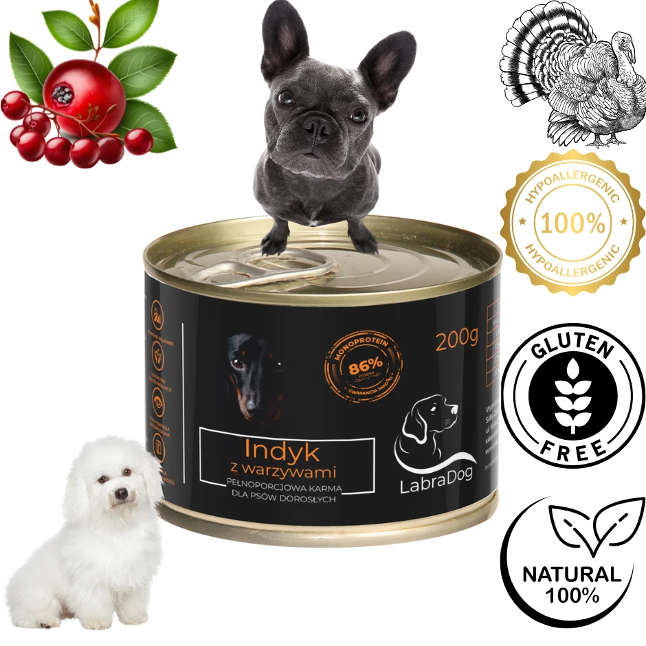 Karma mokra dla psa LabraDog Superfood Premium Indyk z warzy