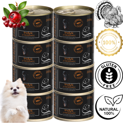 Karma mokra dla psa LabraDog Superfood Premium Indyk z warzywami 8x200g