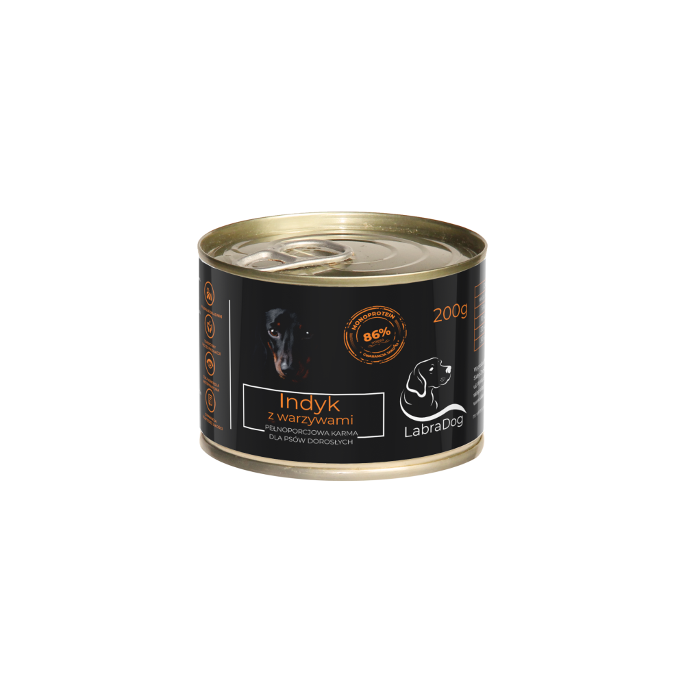 Karma mokra dla psa LabraDog Superfood Premium Indyk z warzywami 8x200g