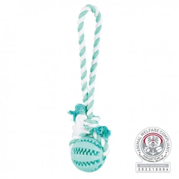 Trixie zabawka Piłka dentafun ze sznurkiem 7 CM