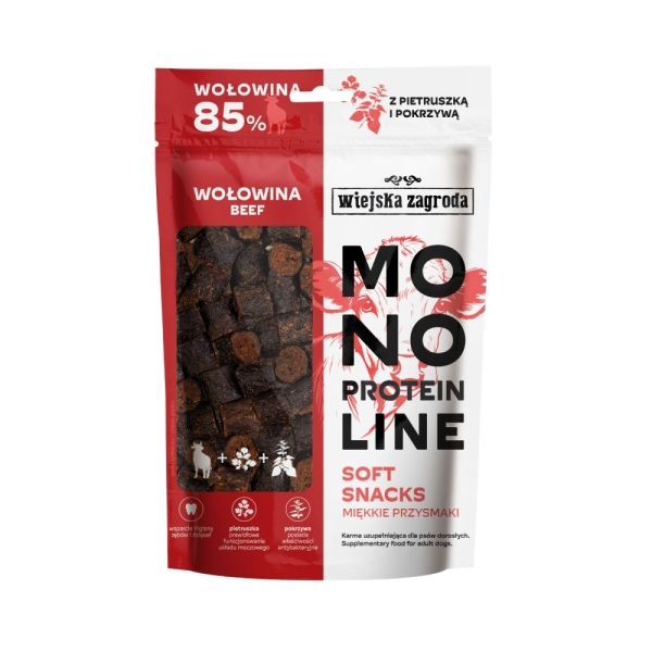 Wiejska Zagroda Przysmak dla psa Monoproteinowy soft snacks Wołowina (dorosły) 115g