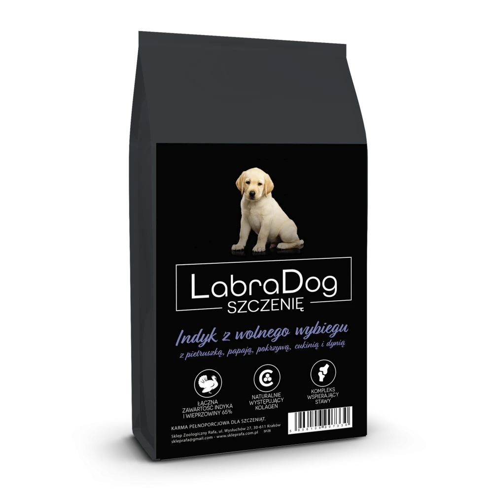 Karma sucha dla psa szczeniaka rasy małe LabraDog Superfood