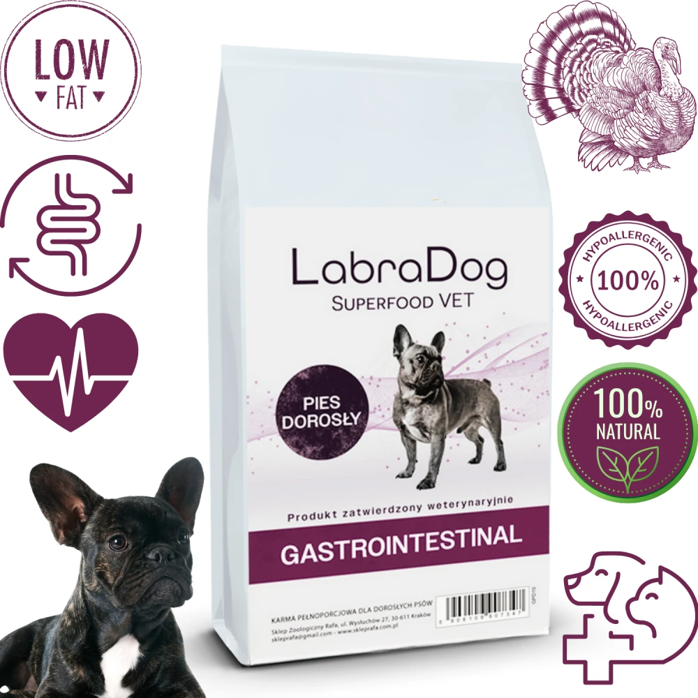 Karma sucha dla psa dorosłego LabraDog Superfood VET Gastro