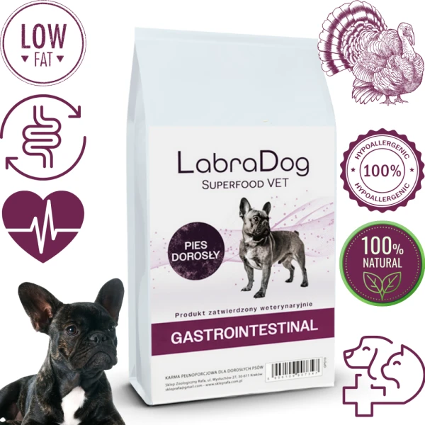 Karma sucha dla psa dorosłego LabraDog Superfood VET Gastro