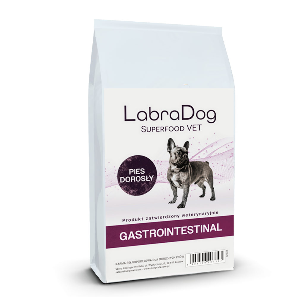 Karma sucha dla psa dorosłego LabraDog Superfood VET Gastrointenstinal Hydrolizowany Indyk Zdrowie układu trawiennego
