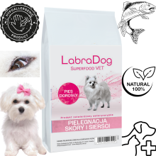 Karma sucha dla psa dorosłego LabraDog Superfood VET Hydrolizowany  Łosoś z białą rybą Pielęgnacja skóry i sierści