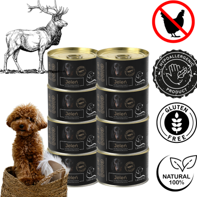 Karma mokra Monobiałkowa dla psa LabraDog Superfood Premium 100% Jeleń 8x200g