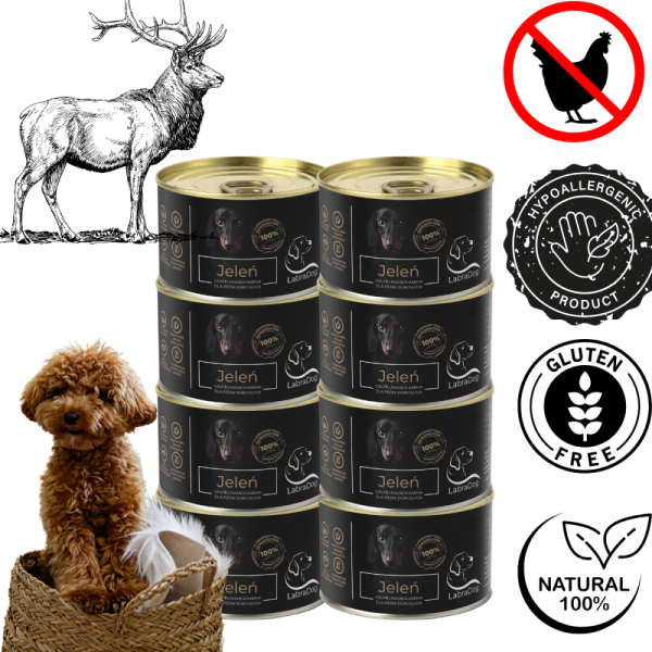 Karma mokra Monobiałkowa dla psa LabraDog Superfood Premium 100% Jeleń 8x200g