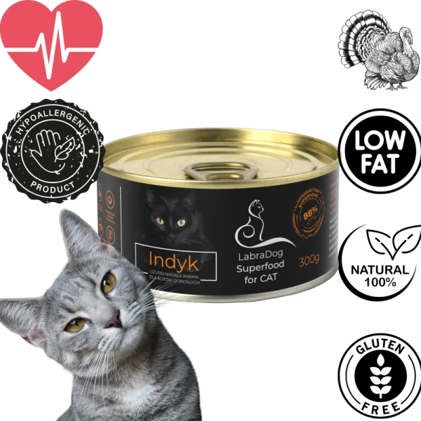 Karma mokra dla kota LabraDog Superfood for Cat Indyk 300g