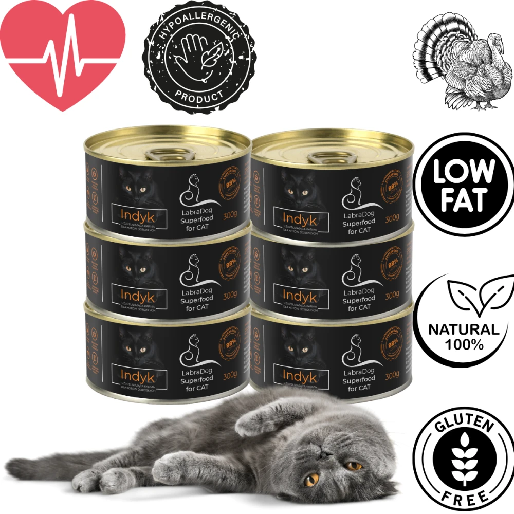 Karma mokra dla kota LabraDog Superfood for Cat Indyk 300g
