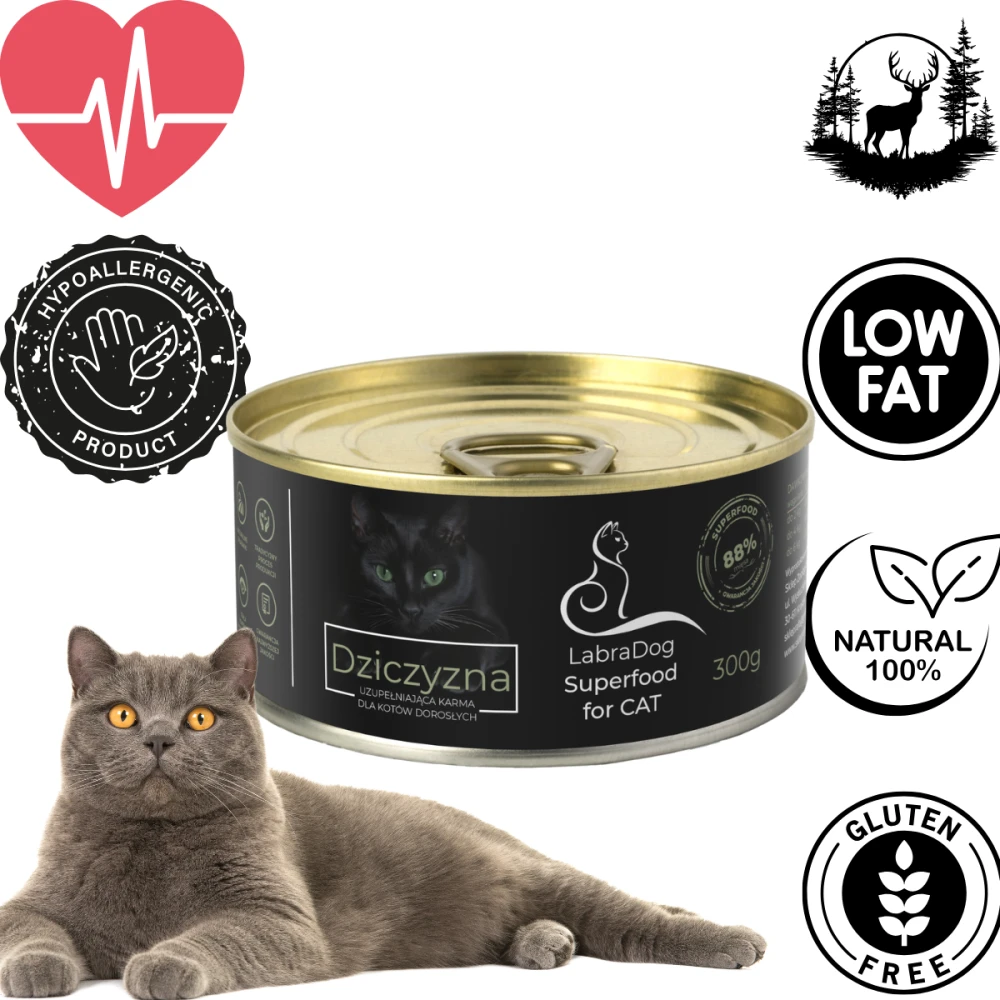 Karma mokra dla kota LabraDog Superfood for Cat Dzik 300g