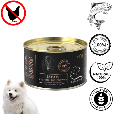 Karma mokra dla psa LabraDog Superfood Premium Łosoś z marchewką - 410 g
