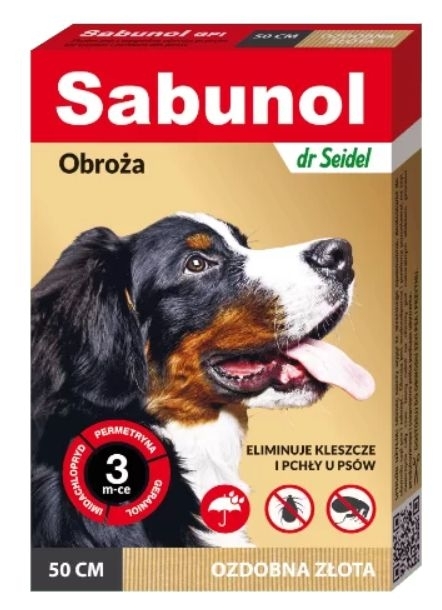 Sabunol ozdobna złota obroża przeciw pchłom i kleszczom dla psa 50 cm (kopia)