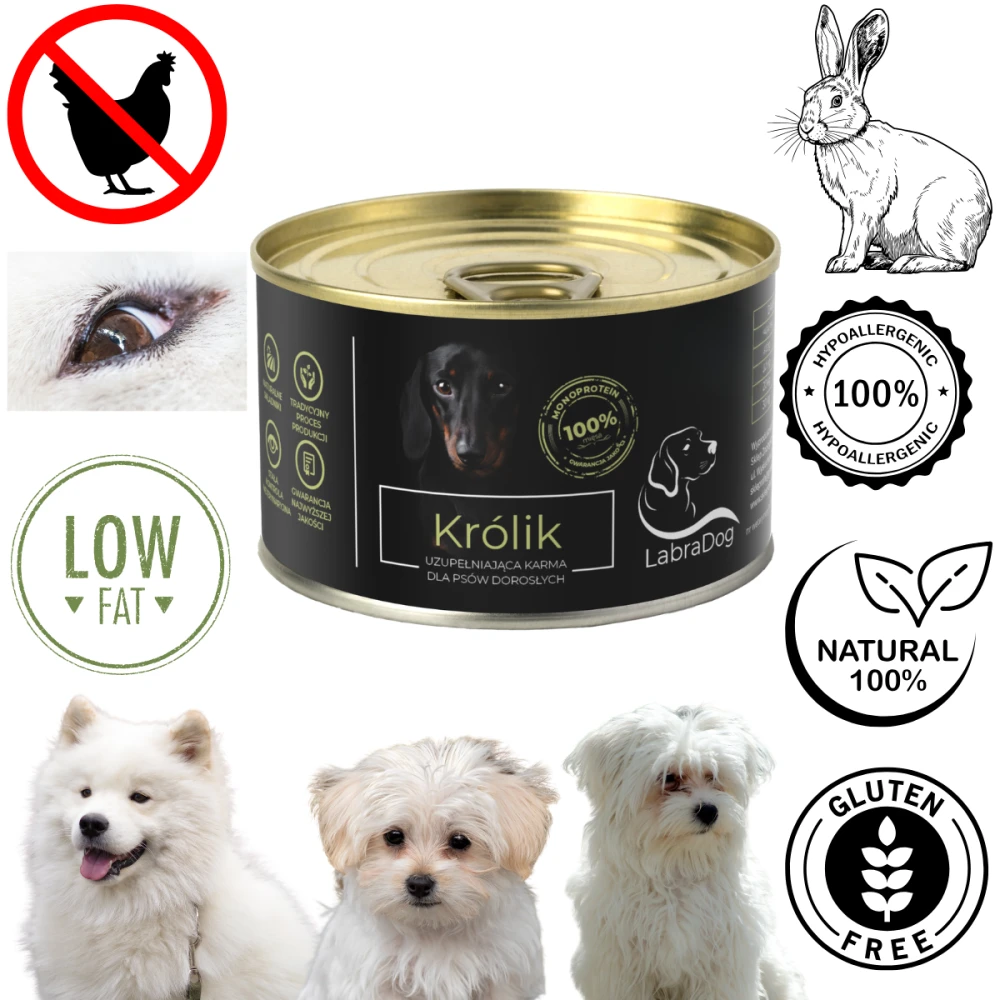 Karma mokra dla psa LabraDog Superfood Premium Królik 100% 