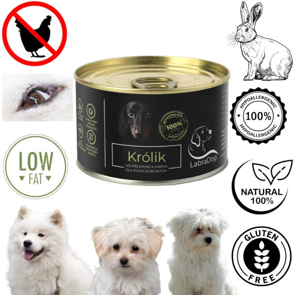 Karma mokra dla psa LabraDog Superfood Premium Królik 100% 