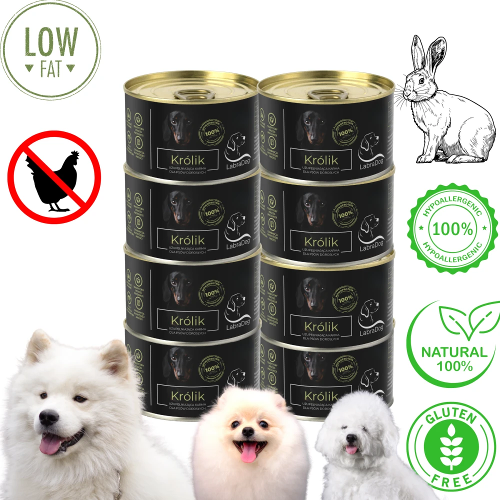 Karma mokra dla psa LabraDog Superfood Premium Królik 100% 