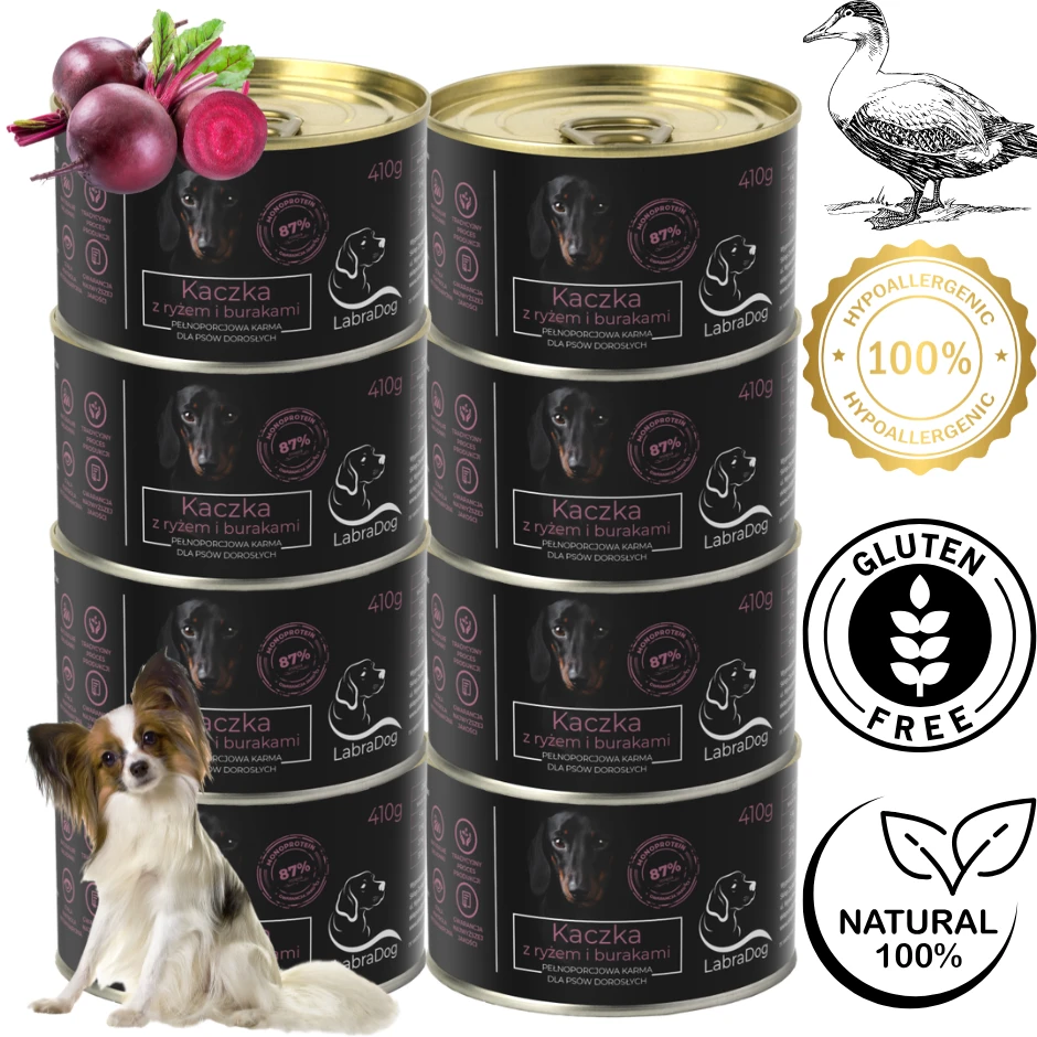 Karma mokra dla psa LabraDog Superfood Premium Kaczka z bura