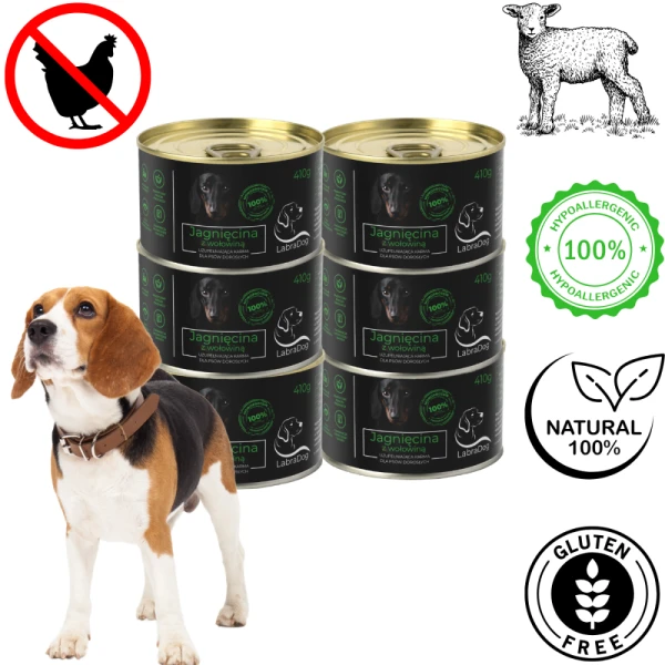 Karma mokra dla psa LabraDog Superfood Premium 80% Jagnięci