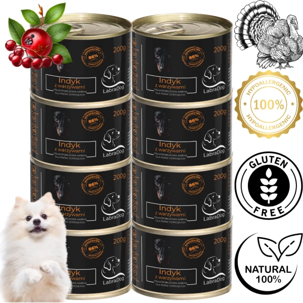 Karma mokra dla psa LabraDog Superfood Premium Indyk z warzy