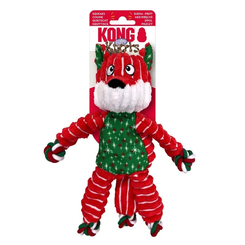 KONG H24D187 Holiday Floppy Knots Fox Sm