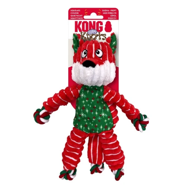 KONG H24D187 Holiday Floppy Knots Fox Sm