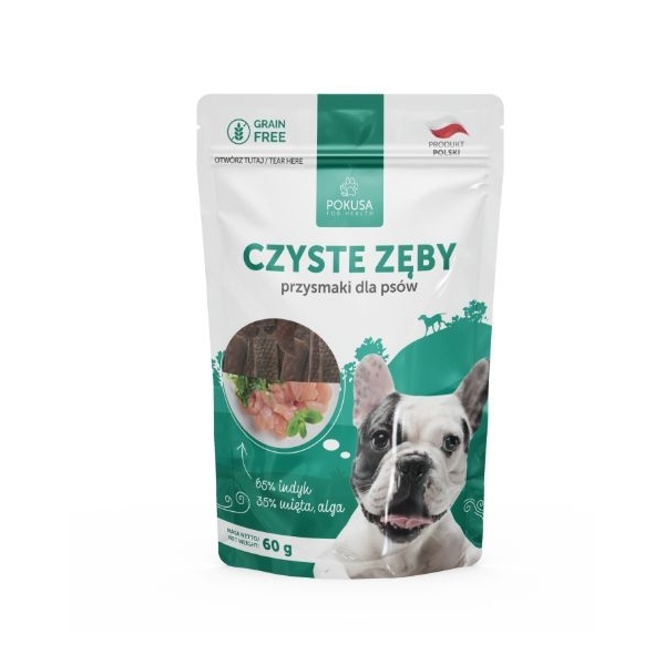 Smaczki dla psów - Czyste zęby - indyk, mięta i alga