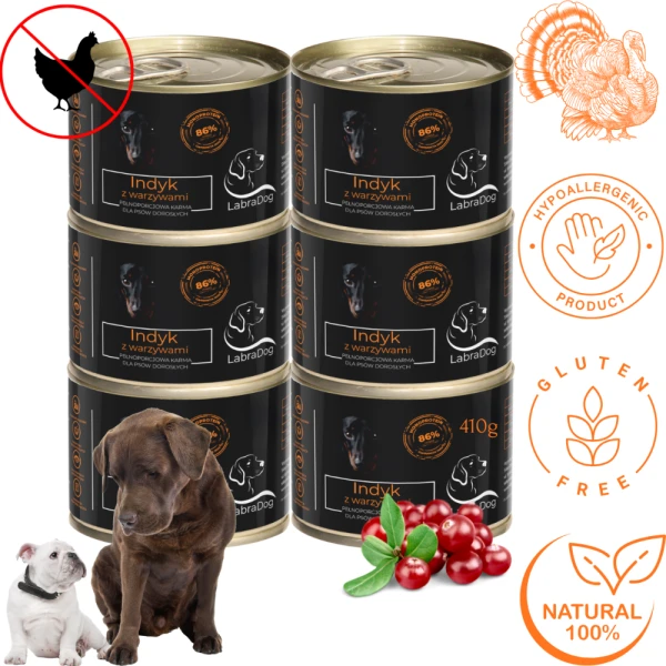 Karma mokra dla psa LabraDog Superfood Premium Indyk z warzy