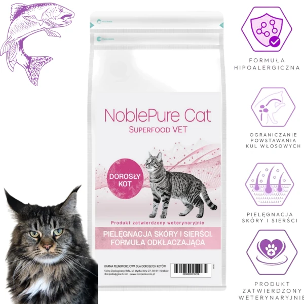 NoblePure Cat Vet Hypoalergiczny Hydrolizowany Łosoś karma
