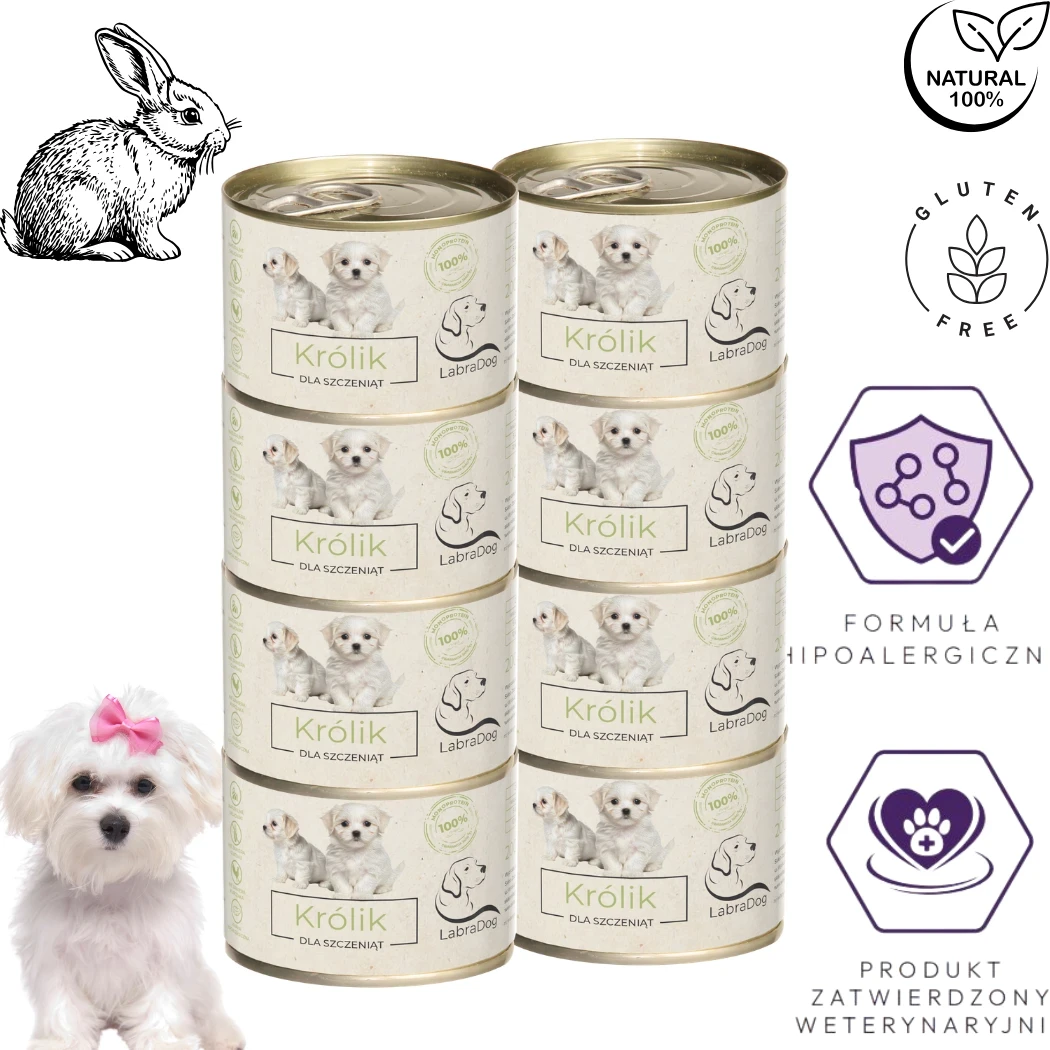 Karma mokra dla psa LabraDog Superfood Puppy Królik 100% wy