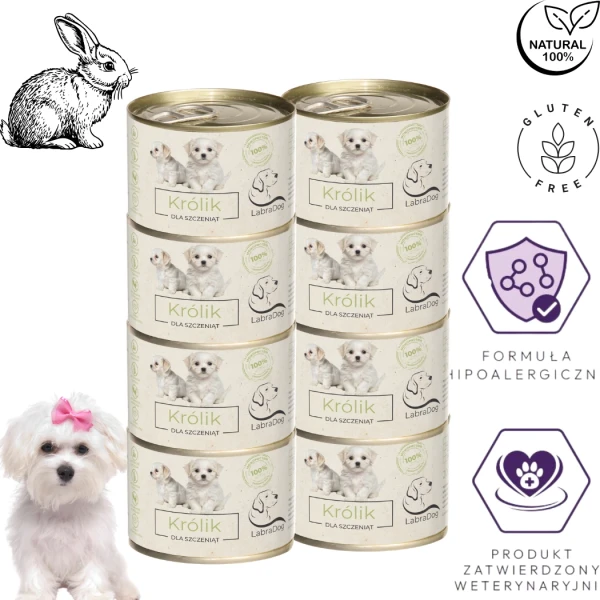 Karma mokra dla psa LabraDog Superfood Puppy Królik 100% wy