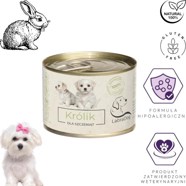 Karma mokra dla psa LabraDog Superfood Puppy Królik 100% wy