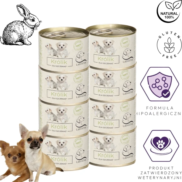 Karma mokra dla psa LabraDog Superfood Puppy Królik 100% wy