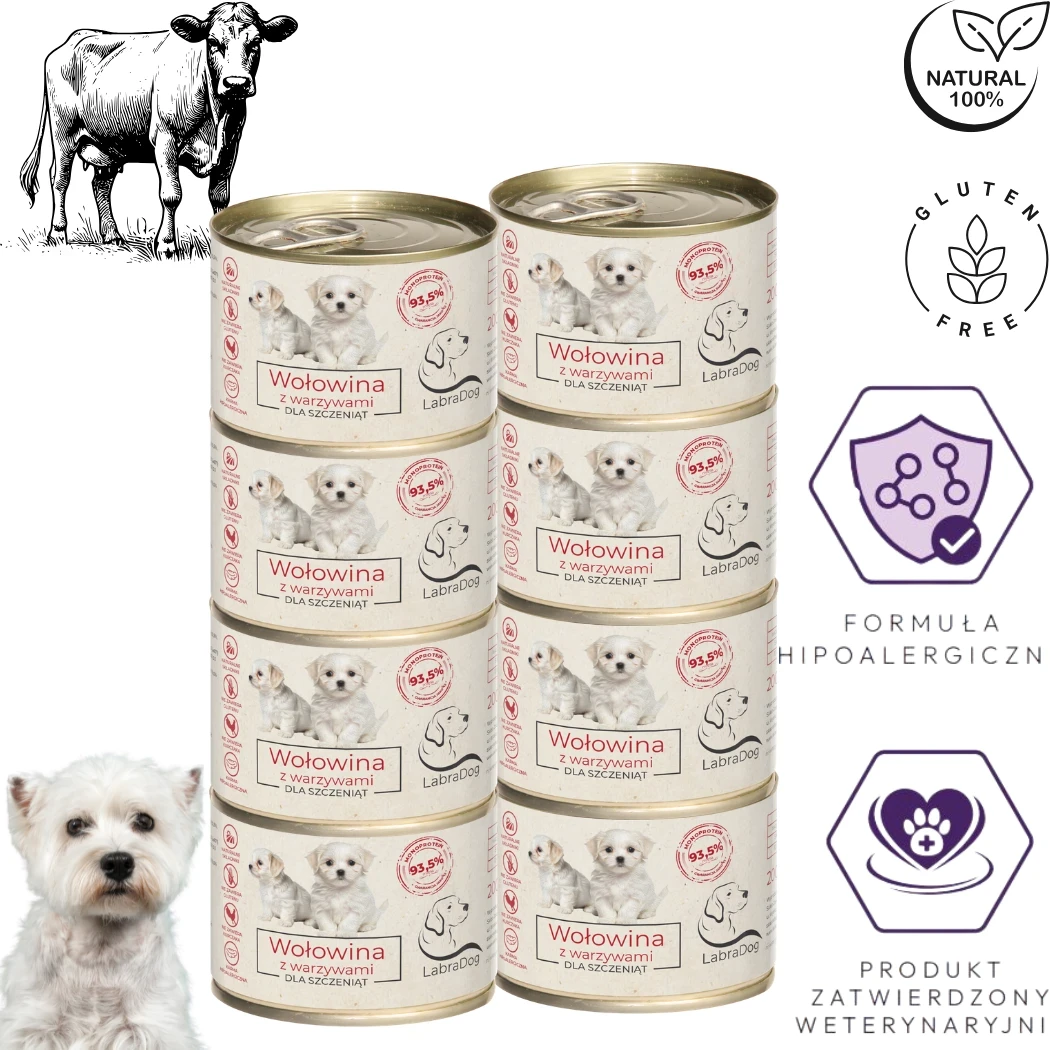 Karma mokra dla psa LabraDog Superfood Puppy Wołowina z war