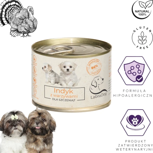 Karma mokra dla psa LabraDog Superfood Premium Puppy Indyk z