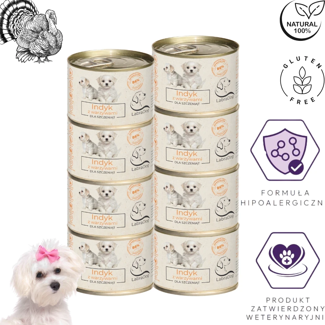 Karma mokra dla psa LabraDog Superfood Premium Puppy Indyk z