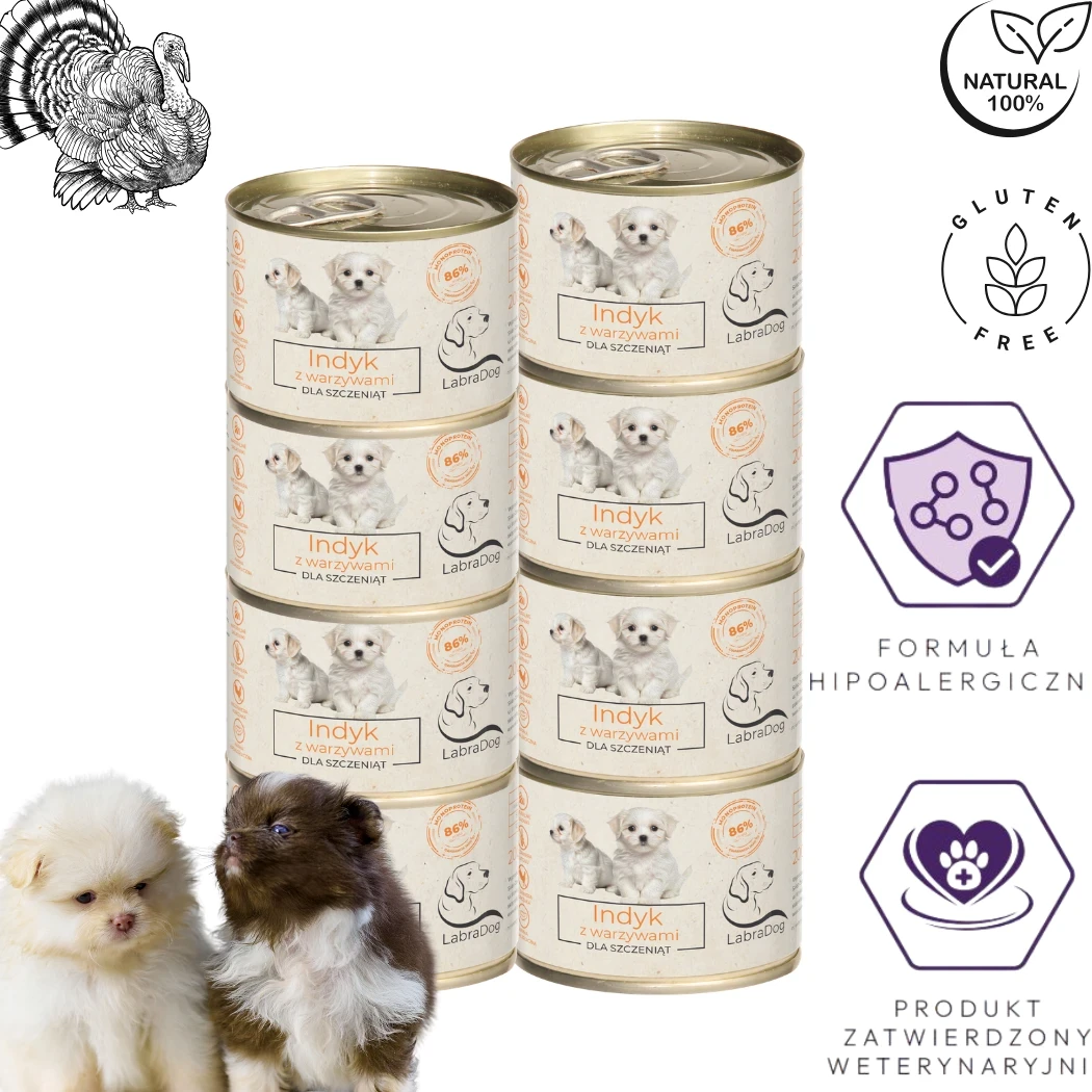 Karma mokra dla psa LabraDog Superfood Premium Puppy Indyk z
