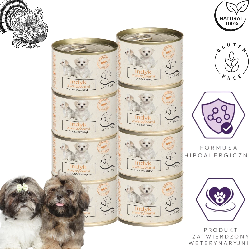Karma mokra dla psa LabraDog Superfood Premium Puppy Indyk z