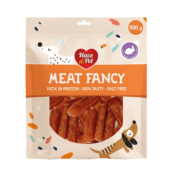 Przysmak dla psów HAP FANCY KIEŁBASKI Z KRÓLIKA 500G