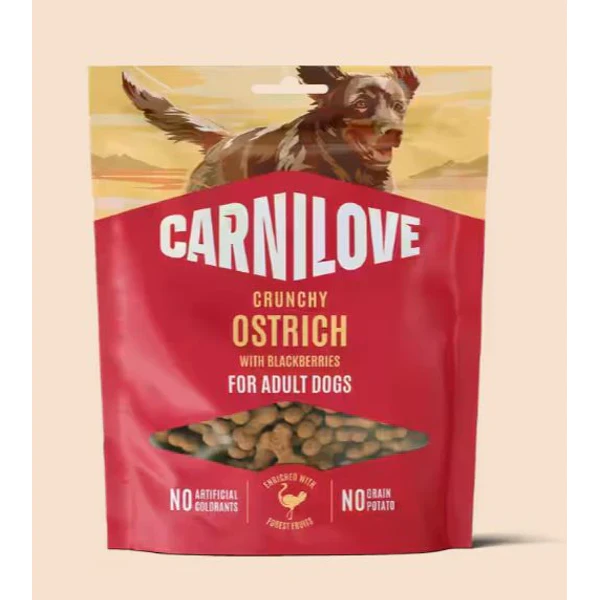 Ostrich with Blackberries Carnilove CRUNCHY Snack for Dogs,