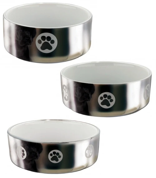 Trixie  Miska ceramiczna z motywem dla psa 0,3l/12 cm srebrn