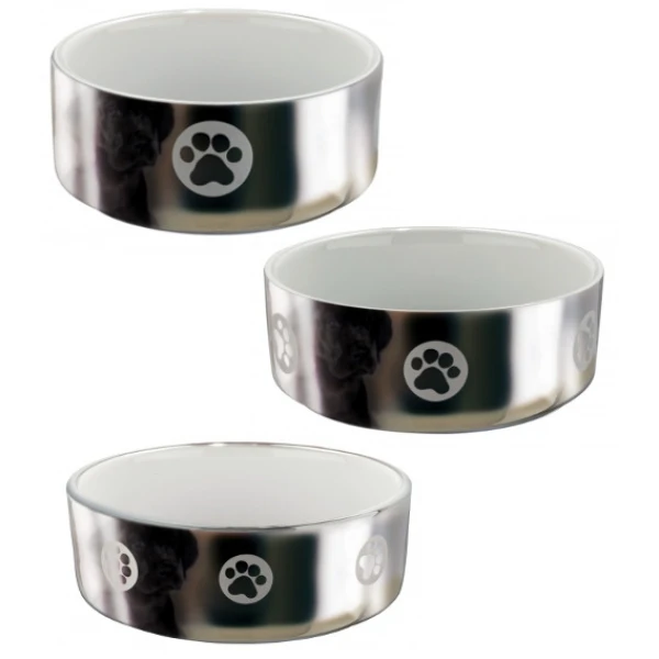 Trixie  Miska ceramiczna z motywem dla psa 0,3l/12 cm srebrn