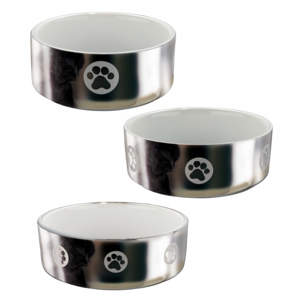 Trixie  Miska ceramiczna z motywem dla psa 0.8 l srebrno-bia