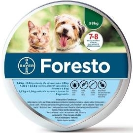 Foresto obroża przeciw kleszczom i pchłom pies i kot 1szt <8kg