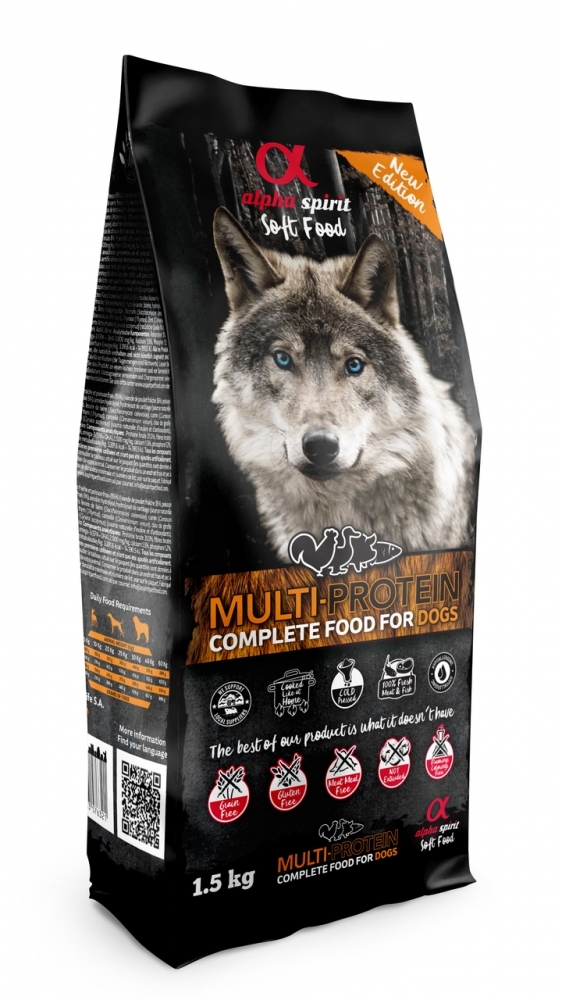 Karma sucha dla psa Alpha Spirit miękka MULTIPROTINA 1,5kg