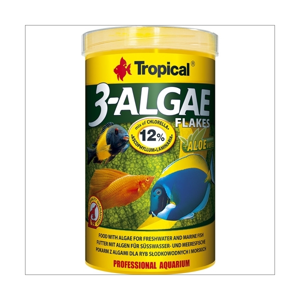 Tropical pokarm dla ryb akwariowych -  3-ALGAE FLAKES 100ml,