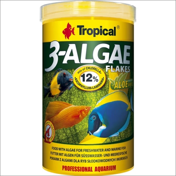 Tropical pokarm dla ryb akwariowych -  3-ALGAE FLAKES 100ml,