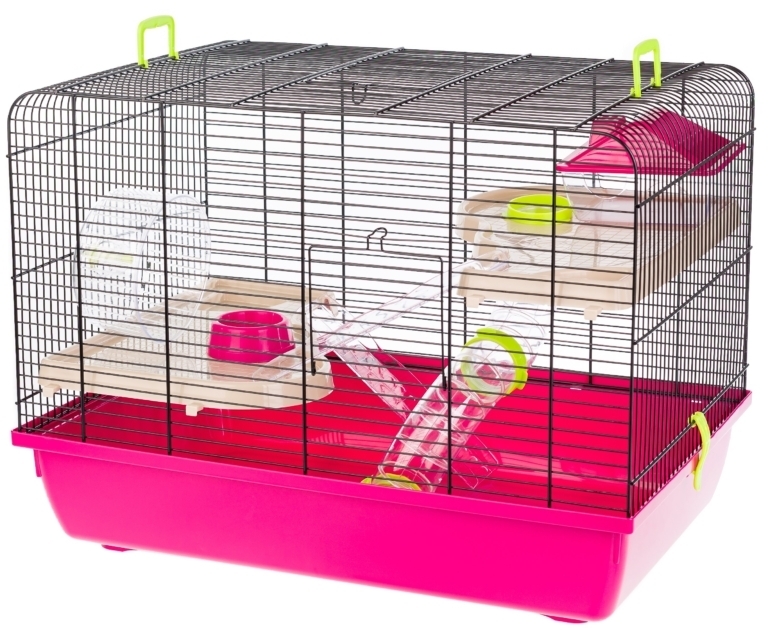 Inter-Zoo Klatka Jerry  II Tubes dla chomika 580x380x440 różowa