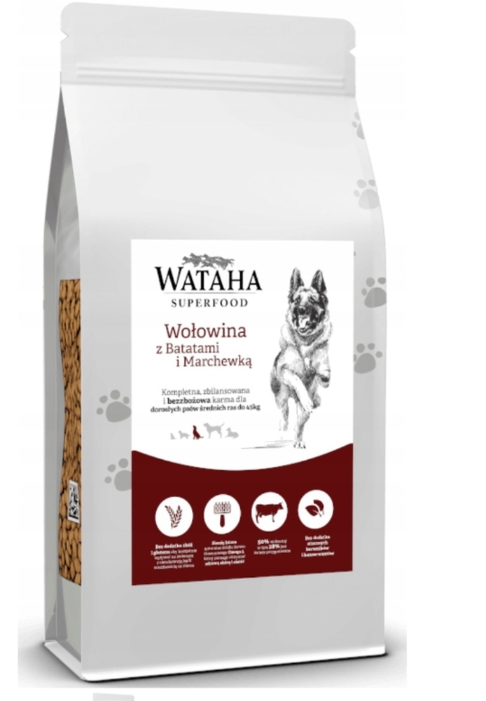 Karma sucha dla psa dorosłego rasy średniej UGF  Wataha Superfood wołowina Angus z batatami i marchewką 2kg