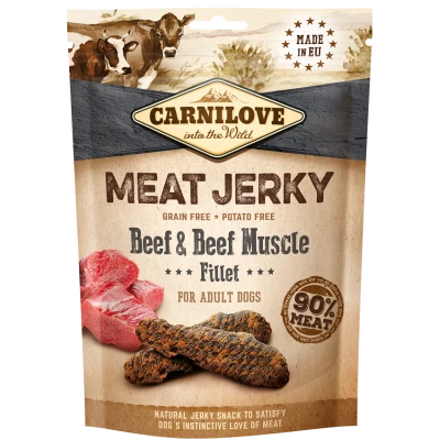 Przysmak dla psów Carnilove Jerky Snack Beef & Beef Muscle 