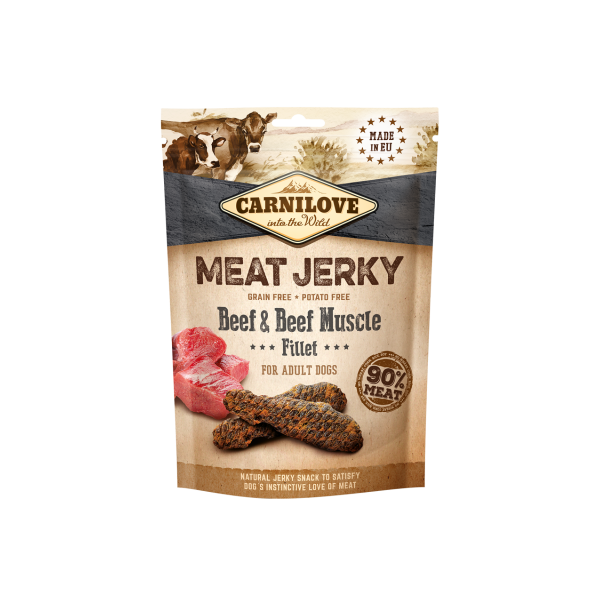 Przysmak dla psów Carnilove Jerky Snack Beef & Beef Muscle 
